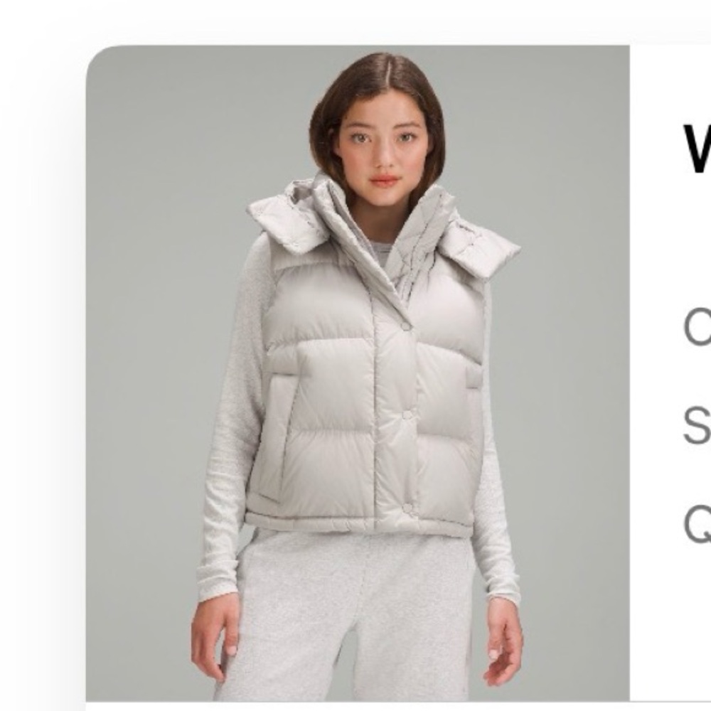 Lululemon Wunder Puff Cropped Vest -